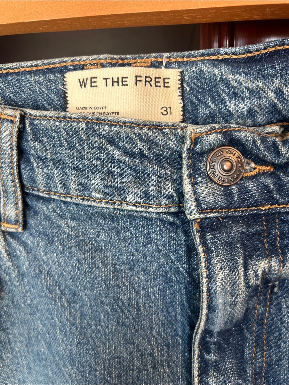 FREE PEOPLE x We The Free Risk Taker Mid-Rise Straight Leg Jeans size 31 - Picture 10 of 12